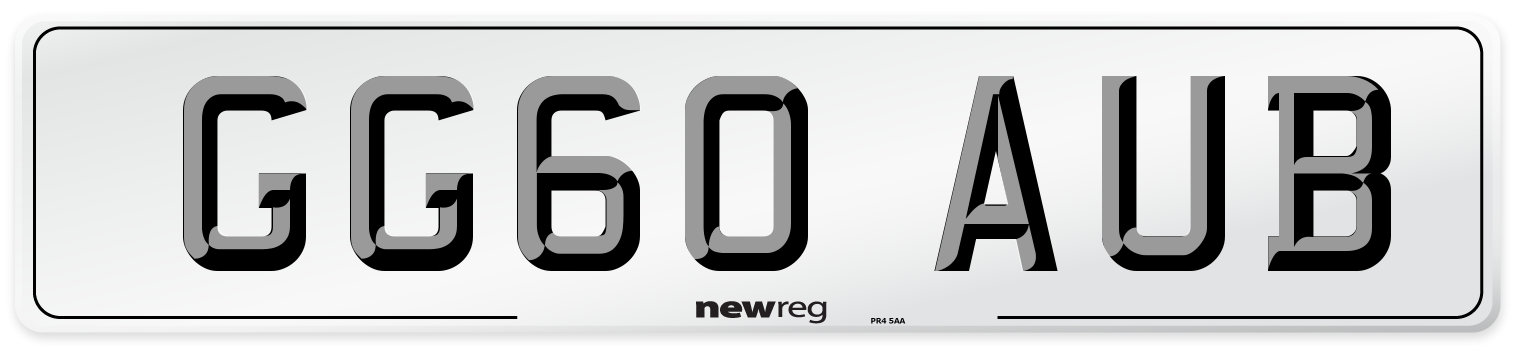 GG60 AUB Number Plate from New Reg